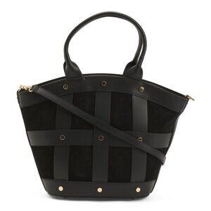 CHEVAL Made In Italy Leather And Suede Tulip Satchel